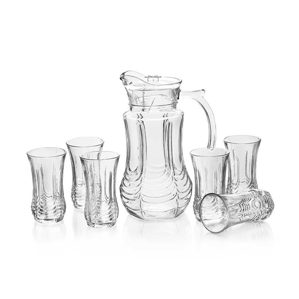 Conjunto Jarra De Vidro 1,8l E 6 Copos 250ml Emcasatem - 1