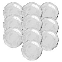 Jogo 10 Prato De Sobremesa Vidro New Butterfly Borboletas Flores 20cm Lyor - 1