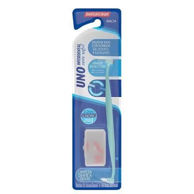 Escova Interdental Uno Com Refil 0,5mm Cilíndrica Cabeça Cambiável Dentalclean