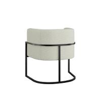 Poltrona Bouclê Decorativa Lua Recepção Base De Ferro Black Bege - 5