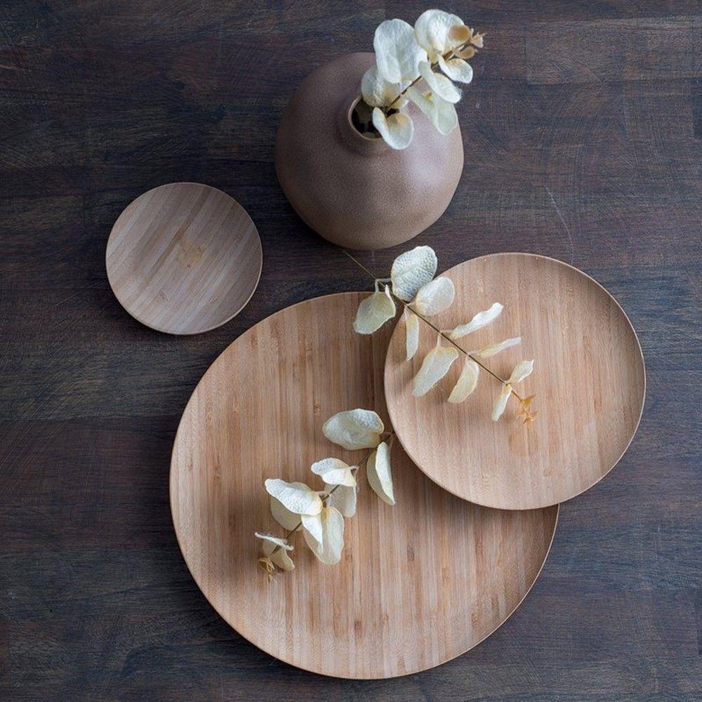 Prato Raso De Bambu Natural Ecológico Pratinho Madeira Lyor 27cm - 5