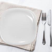 Jogo 2 Prato Raso Branco Quadrado Square 25,5cm Vidro Opalino Jantar Em Casa Tem - 3