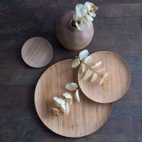 Jogo 2 Prato Raso De Bambu Natural Ecológico Pratinho Madeira Lyor 27cm - 6