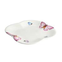 Jogo 4 Prato De Sobremesa Borboletas 19cm Porcelana Branco Wolff - 3