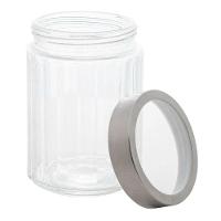Pote De Vidro Porta Mantimentos Vidro Com Tampa Inox Para Grãos Cereais 1200ml 18cm Lyor - 1