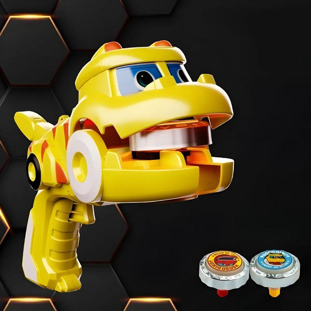 Brinquedo Beyblade + 2 Lançadores Dinossauro Amarelo - 2