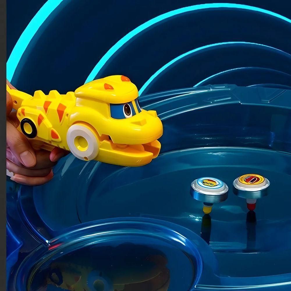 Brinquedo Beyblade + 2 Lançadores Dinossauro Amarelo - 4