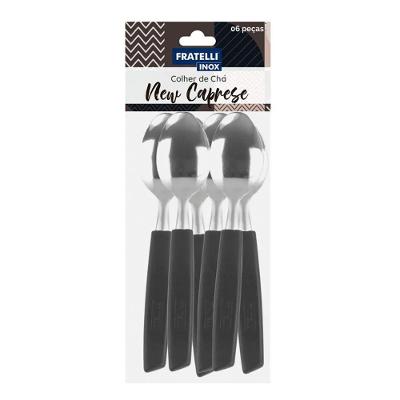 Jogo 12 Colheres De Chá New Caprese Preto Fratelli Inox