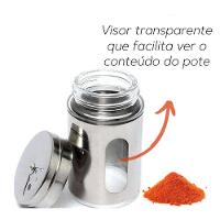 Porta Tempero Condimentos Aço Inox 4 Potes Com Suporte Stray Mek