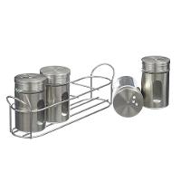 Porta Tempero Condimentos Aço Inox 4 Potes Com Suporte Stray Mek - 8