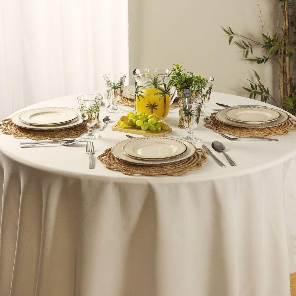 Prato De Sobremesa Em Cerâmica Linear Branco 20x20cm Lyor - 7