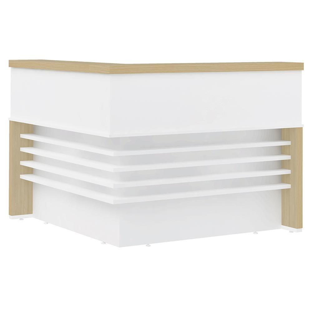 Conjunto Balcão Recepção Em L E Balcão 2 Portas 3 Gavetas Corp A06 Olmo/branco - Mpozenato - 8