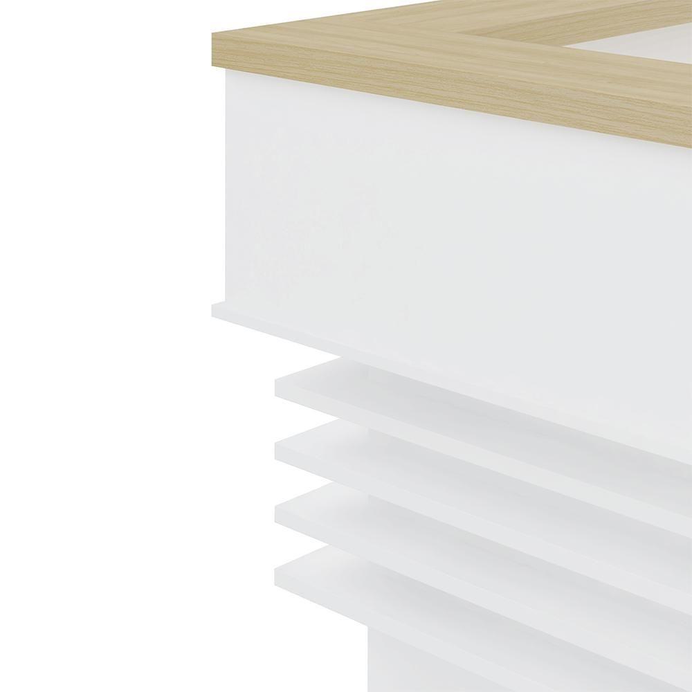 Conjunto Balcão Recepção Em L E Balcão 2 Portas 3 Gavetas Corp A06 Olmo/branco - Mpozenato - 9