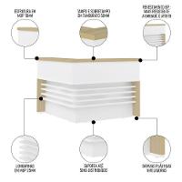 Conjunto Balcão Recepção Em L E Balcão 2 Portas 3 Gavetas Corp A06 Olmo/branco - Mpozenato - 3