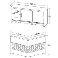 Conjunto Balcão Recepção Em L E Balcão 2 Portas 3 Gavetas Corp A06 Olmo/branco - Mpozenato
