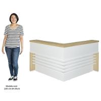 Conjunto Balcão Recepção Em L E Balcão 2 Portas 3 Gavetas Corp A06 Olmo/branco - Mpozenato - 6