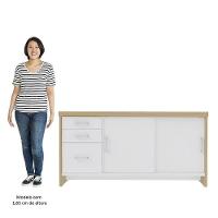 Conjunto Balcão Recepção Em L E Balcão 2 Portas 3 Gavetas Corp A06 Olmo/branco - Mpozenato - 7