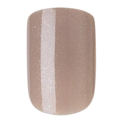 Unhas Postiças Nude Latte Belliz Quadrado Curto Ultra Brilho 24 Unidades