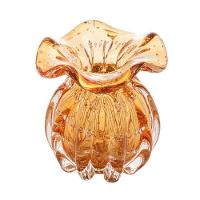 Vaso Murano De Vidro Italy Ambar Dourado 10x11cm Wolff - 1