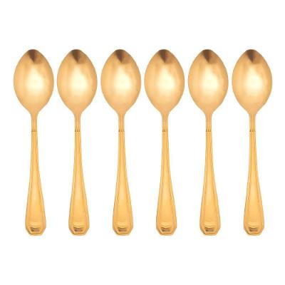Jogo 6 Colheres Dourada De Mesa Sopa Jantar Victoria Gold Inox Fratelli