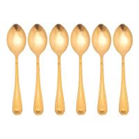 Jogo 6 Colheres Dourada De Mesa Sopa Jantar Victoria Gold Inox Fratelli - 1