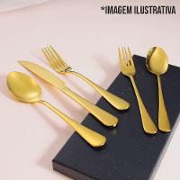Jogo 6 Colheres Dourada De Mesa Sopa Jantar Victoria Gold Inox Fratelli - 3