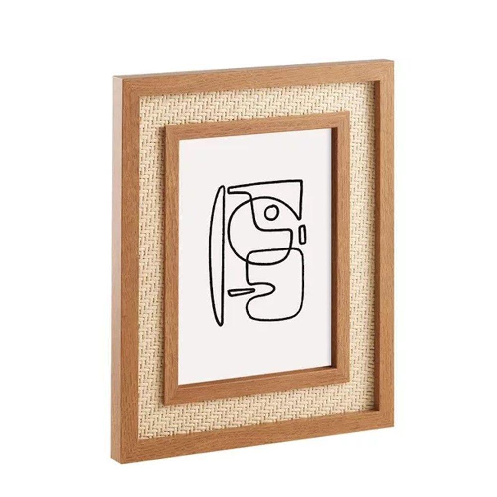 Porta-retrato Em Mdf Com Rattan Natural Marrom 15x20cm Mart - 1