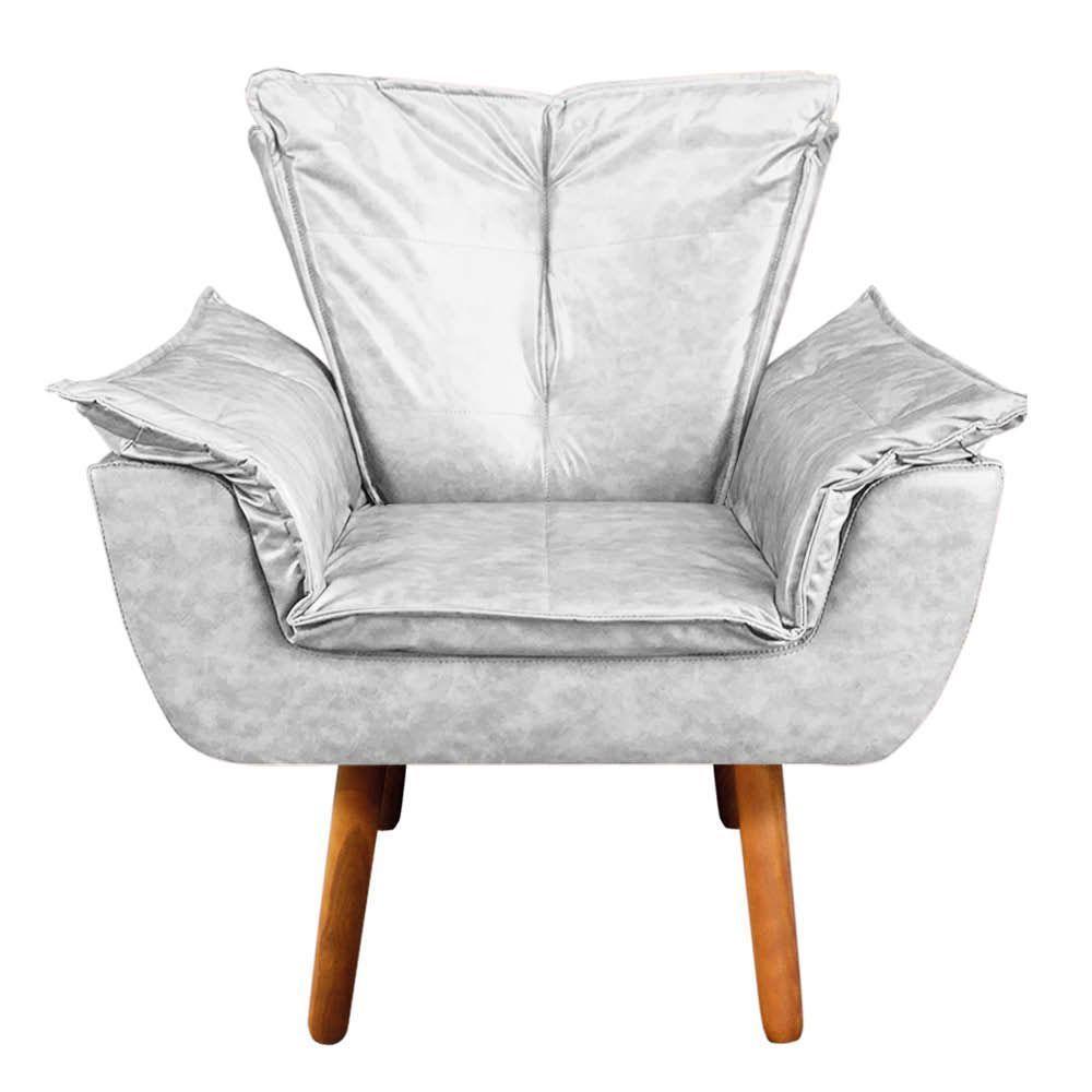 Namoradeira E 2 Poltronas Pé Palito Castanho Opala Corano D03 - D\'rossi Branco - 3