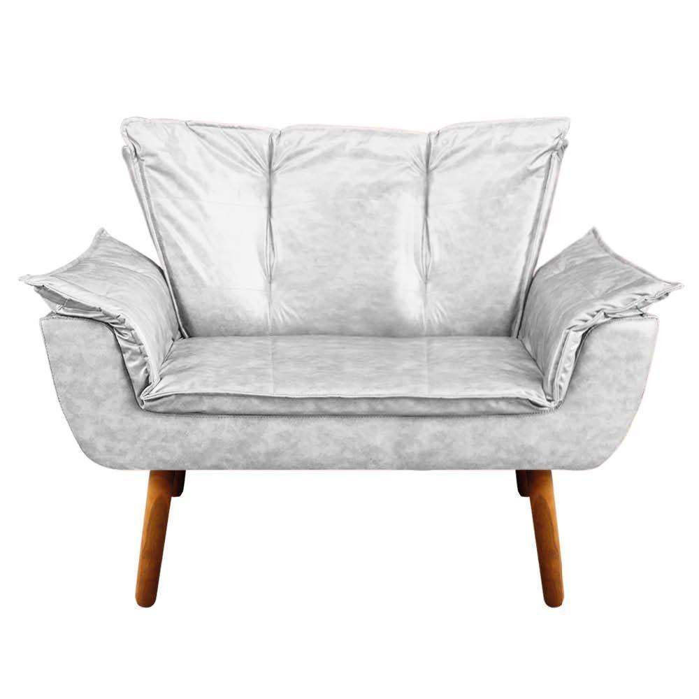 Namoradeira E 2 Poltronas Pé Palito Castanho Opala Corano D03 - D\'rossi Branco - 8