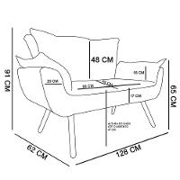 Namoradeira E 2 Poltronas Pé Palito Castanho Opala Corano D03 - D\'rossi Branco - 6