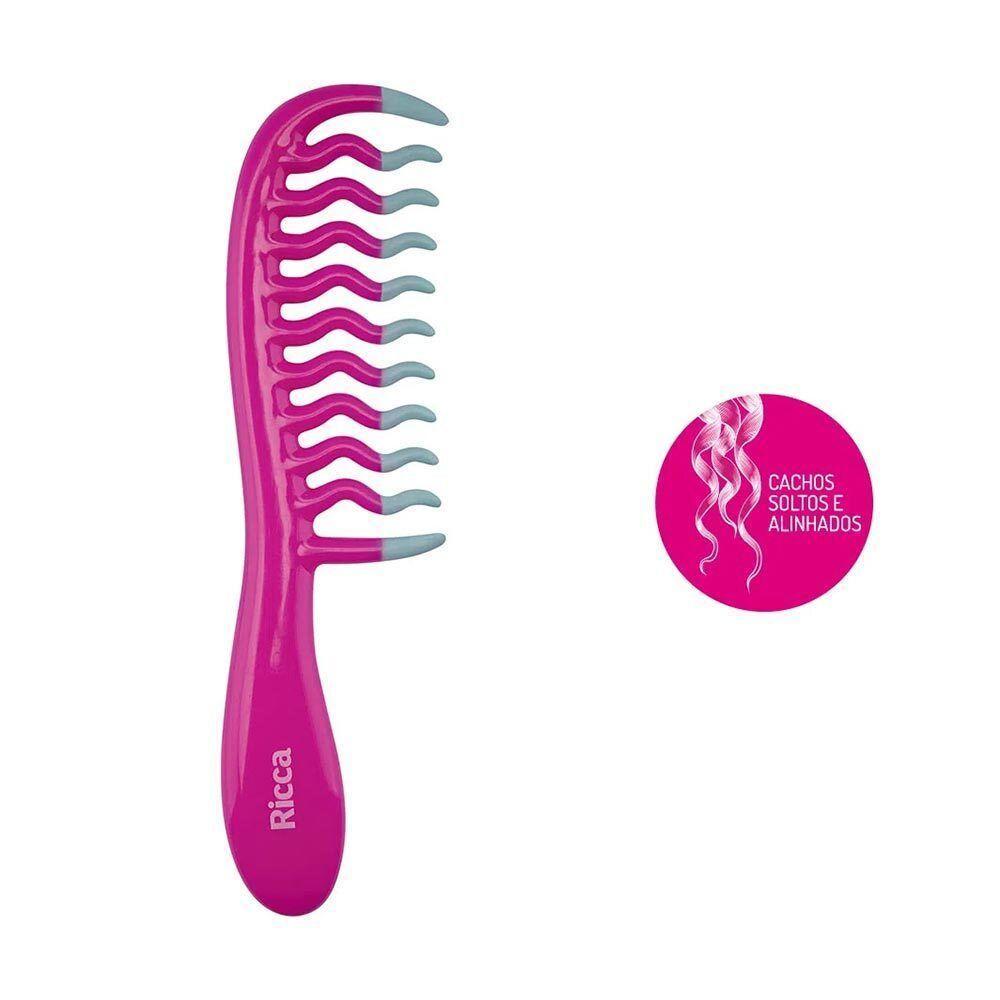 Pente Desembaraçante Cachos E Ondas Rdo Frizz. Pink Ricca - 2