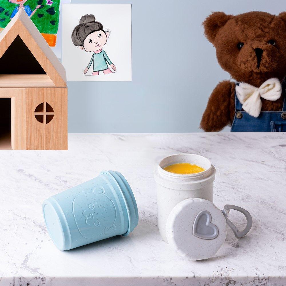 Copo Infantil Antivazamento Com Tampa E Bico Urso Azul 450ml Lyor - 3