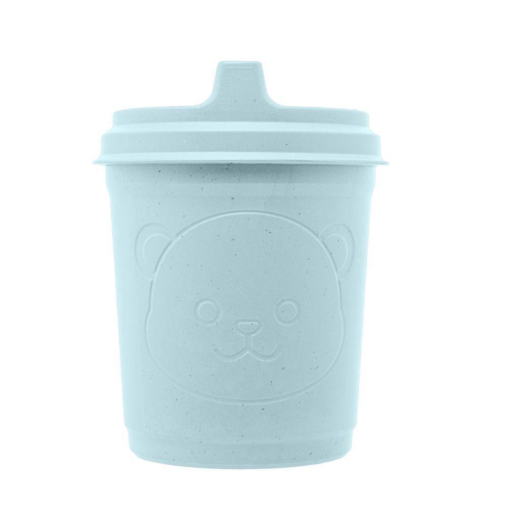Copo Infantil Antivazamento Com Tampa E Bico Urso Azul 450ml Lyor - 5