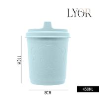 Copo Infantil Antivazamento Com Tampa E Bico Urso Azul 450ml Lyor - 2