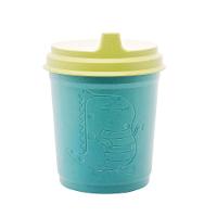 Copo Infantil Antivazamento Com Tampa E Bico Baby Dino Azul Verde 450ml Lyor - 2