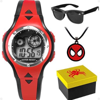 Relogio Infantil Digital + Oculos Proteção Uv + Caixa Colar