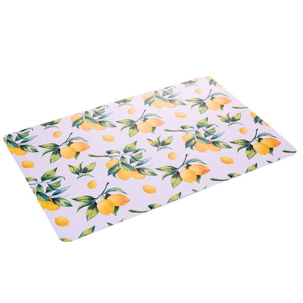 Lugar Americano De Plástico Mesa Limão Siciliano Síciliano Verde E Amarelo Lyor 43x28cm - 1