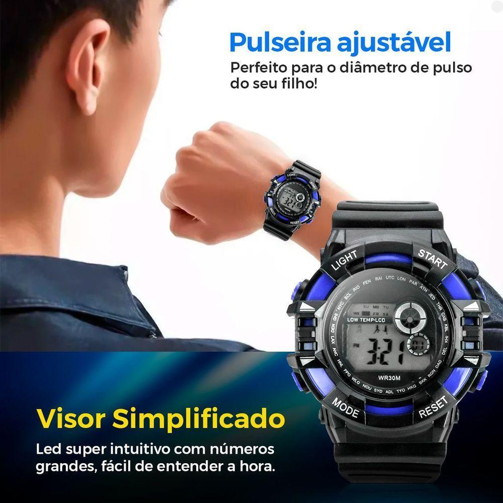 Relogio Infantil Digital Silicone Menino Criança Caixa - 4