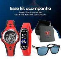 Relogio Infantil Led Digital Aranha + Oculos Sol + Caixa - 2