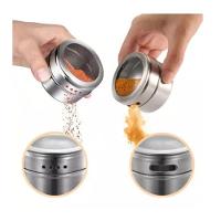 Kit 4 Porta Condimentos Em Inox Com Imã E Suporte De Bambu Em Casa Tem - 3