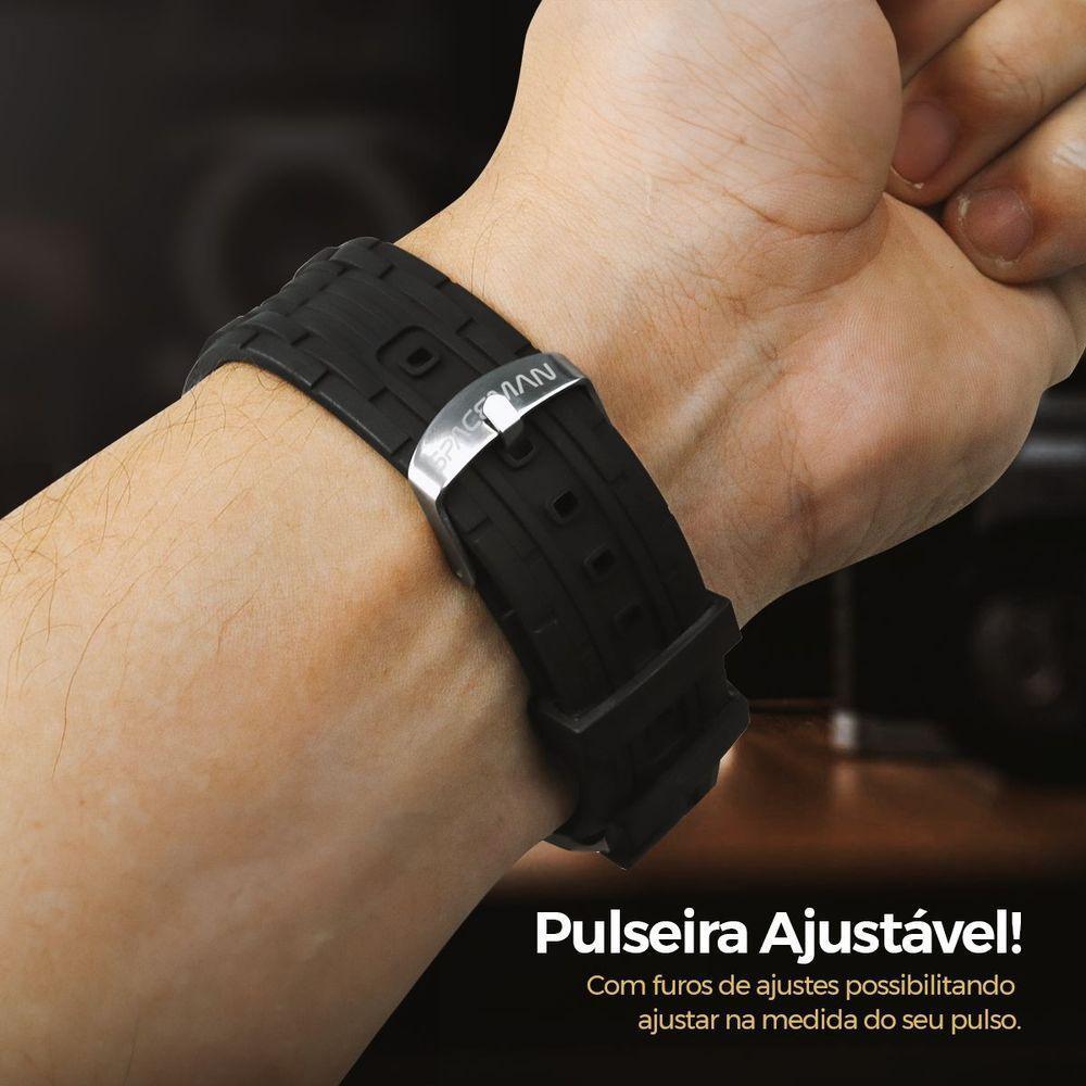 Relogio Aço Masculino Pulseira Cordao Oculos Sol Caixa - 5