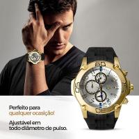 Relogio Aço Masculino Pulseira Cordao Oculos Sol Caixa