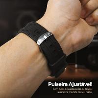 Relogio Aço Masculino Pulseira Cordao Oculos Sol Caixa - 5