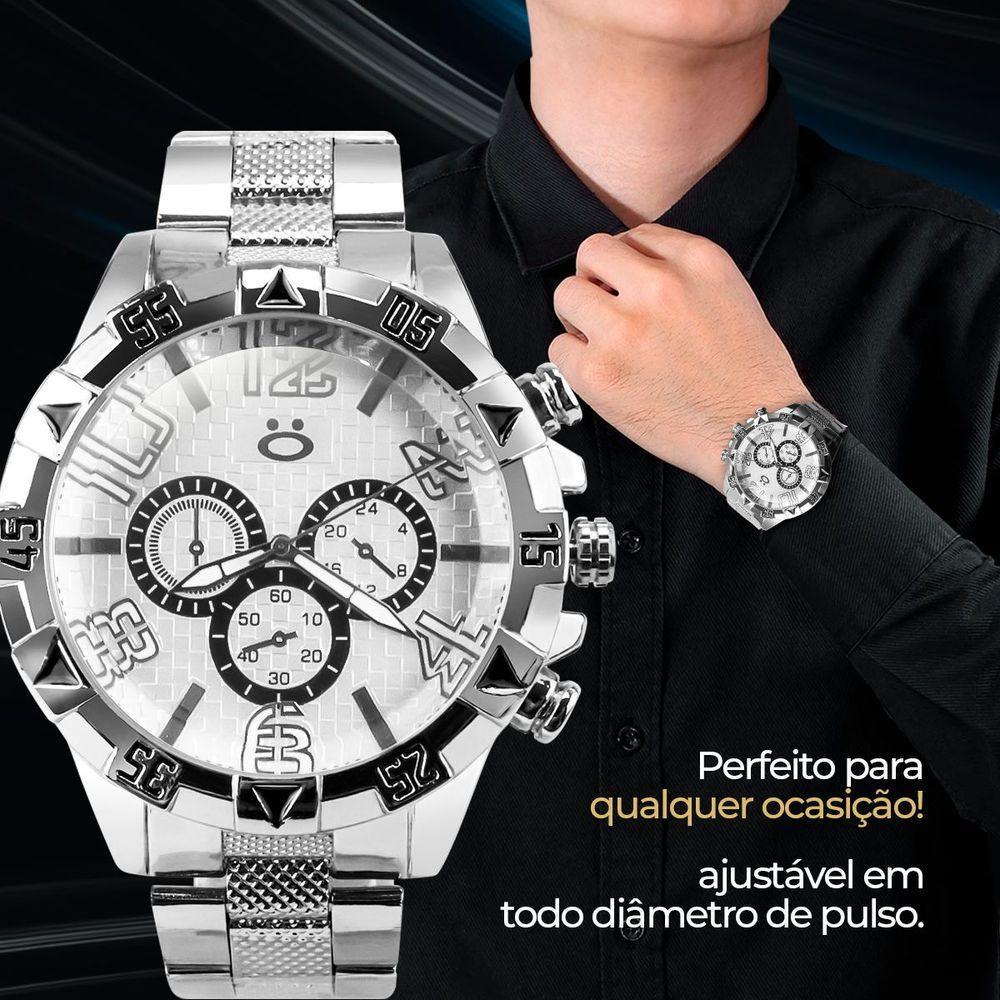 Relogio Aço Inox Prova Dagua Corrente Caixa Pulseira - 8