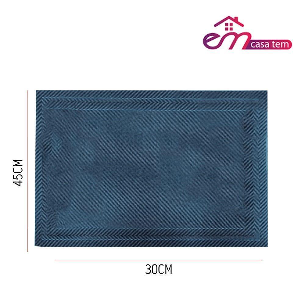 Jogo 6 Lugar Americano Azul Mesa De Jantar 30×45 Pp Em Casa Tem - 4