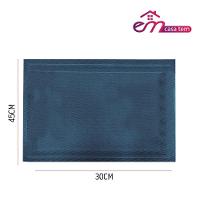 Jogo 6 Lugar Americano Azul Mesa De Jantar 30×45 Pp Em Casa Tem