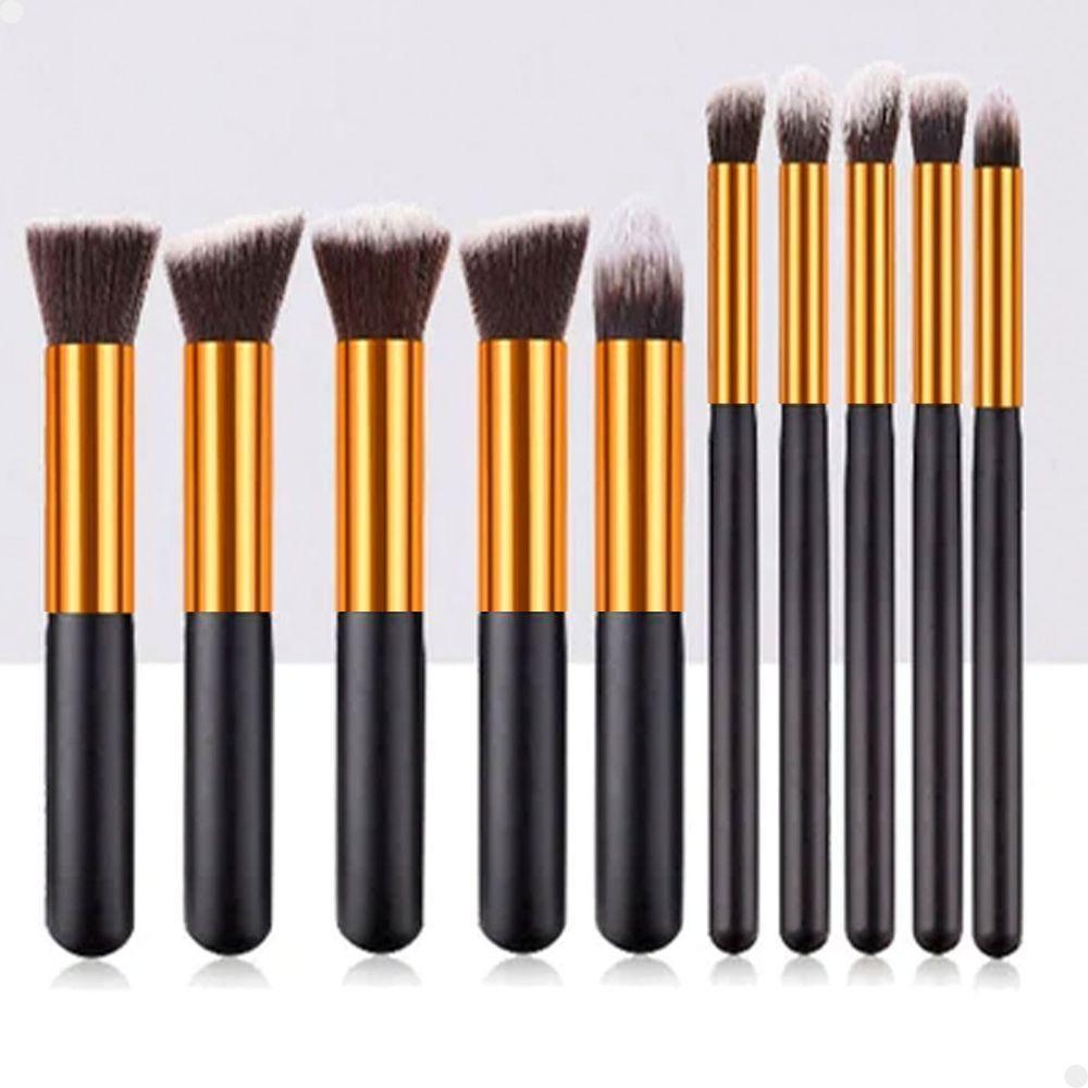Kit Completo 10 Pincéis Kabuki Profissionais Para Maquiagem Lorben Com Estojo - 5