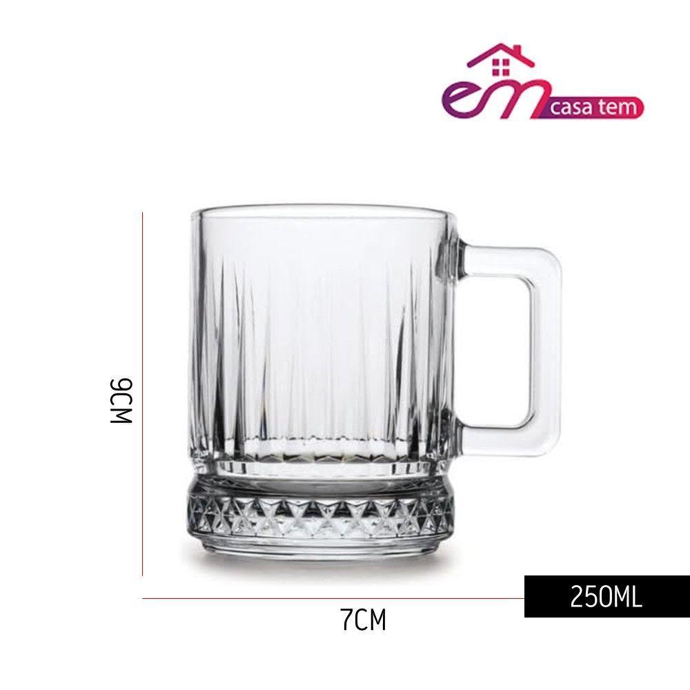 Jogo 2 Caneca De Vidro Café Cappuccino Elusia 250ml Em Casa Tem - 4