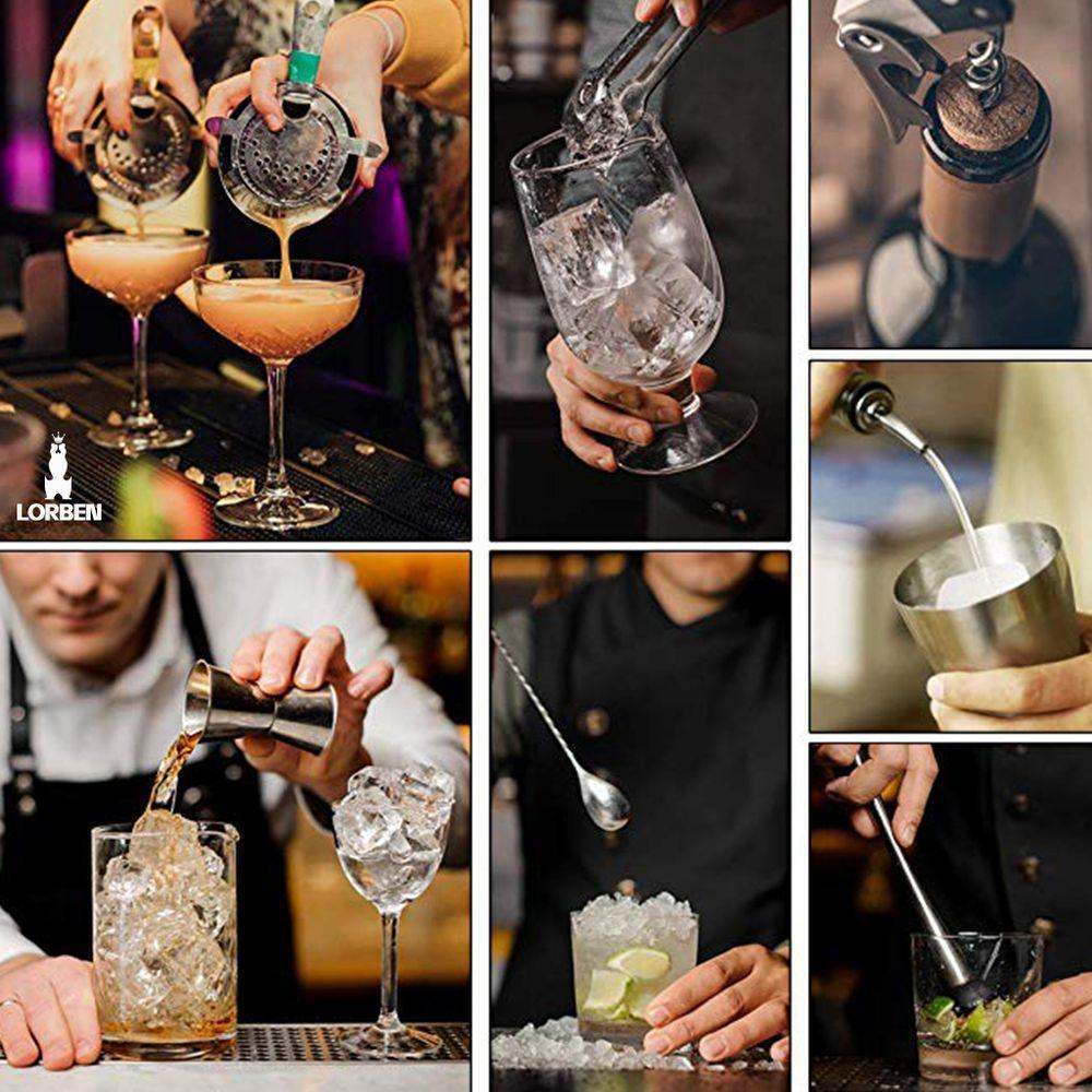 Kit Bar Lorben Com 12 Peças Inox Coqueteleira 550ml Barman Caipirinha - 4