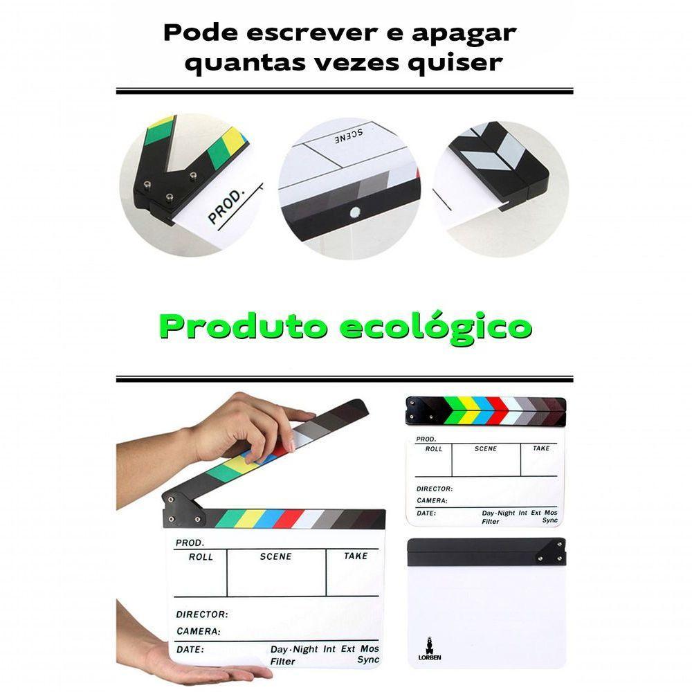 Claquete Profissional Lorben Acrílico Com Imã Cinema Filmagens 30x24,5cm - 4